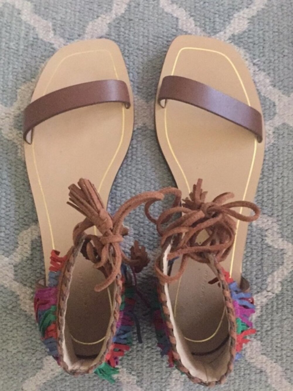 NIB Zara Multicolored Sandals Size 37 - Picture 2 of 11